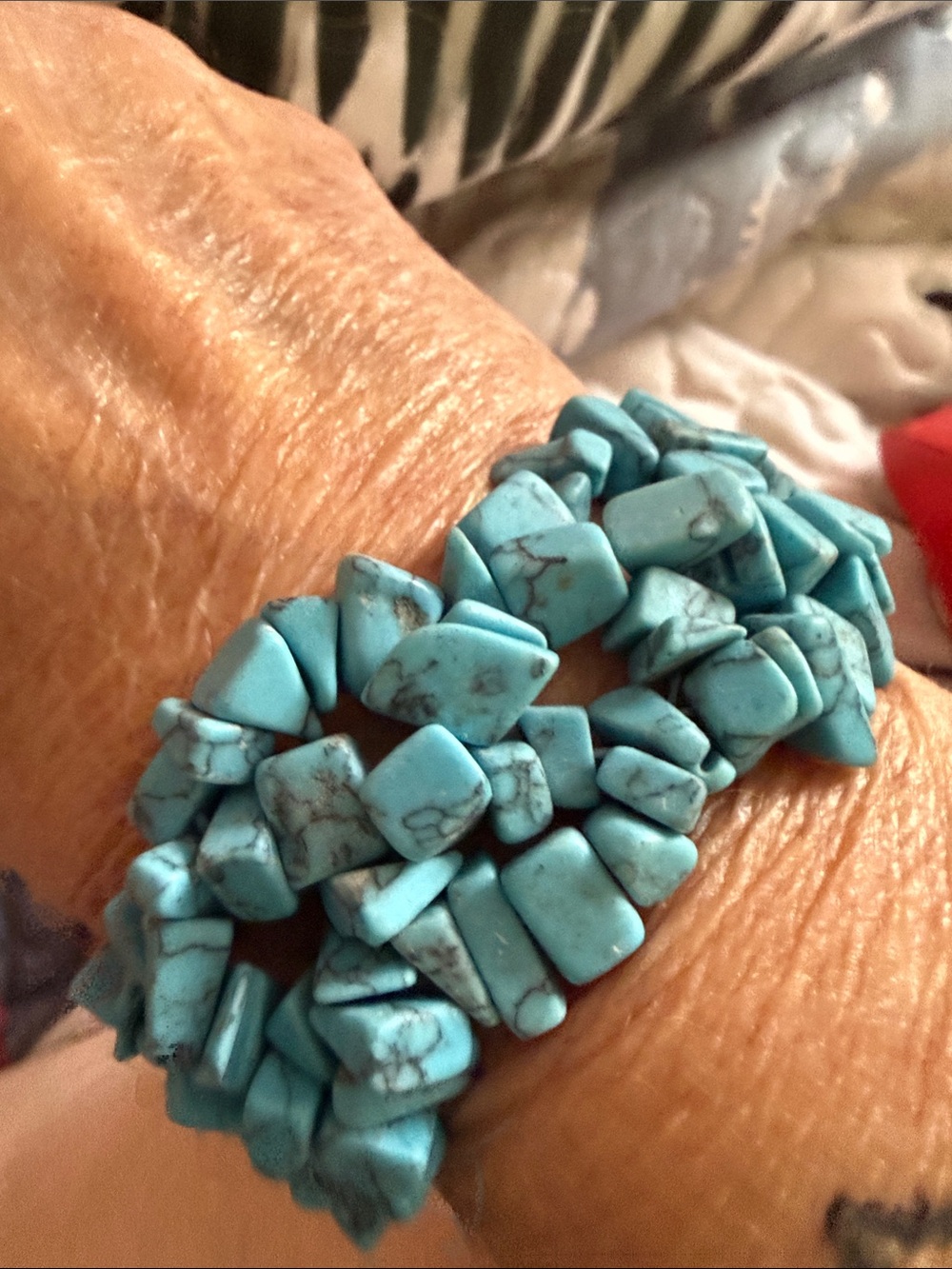 New Turquoise Chip Bracelet fits most